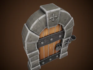 stylized castle door - tutorial included 3D Model