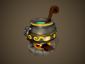 stylized cauldron - tutorial included 3D Модель