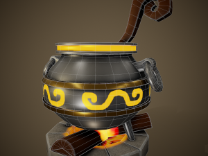 stylized cauldron - tutorial included 3D-Modell