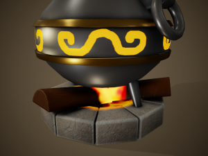 stylized cauldron - tutorial included 3D-Modell