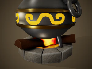 стилізований котел - підручник включено 3D Модель