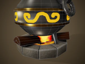 стилізований котел - підручник включено 3D Модель