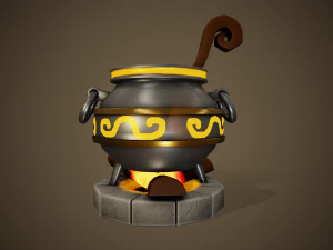 стилізований котел - підручник включено 3D Модель