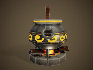 стилізований котел - підручник включено 3D Модель