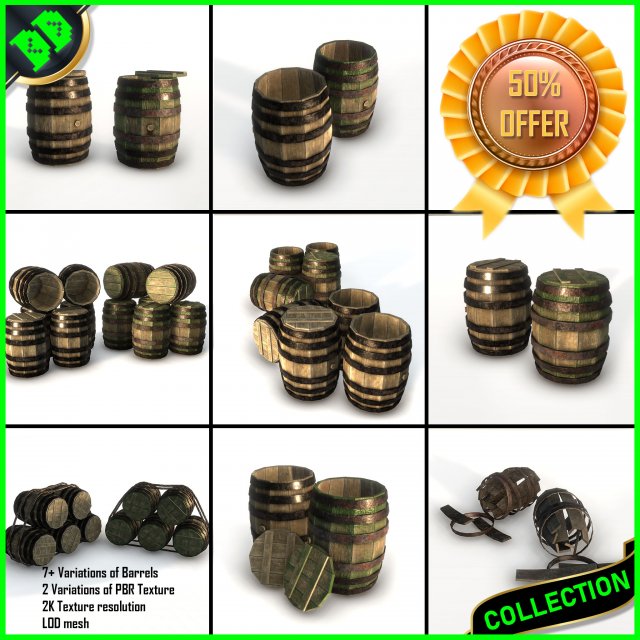 barrel ultimate pack Model 3D .c4d .max .obj .3ds .fbx .stl .blend 