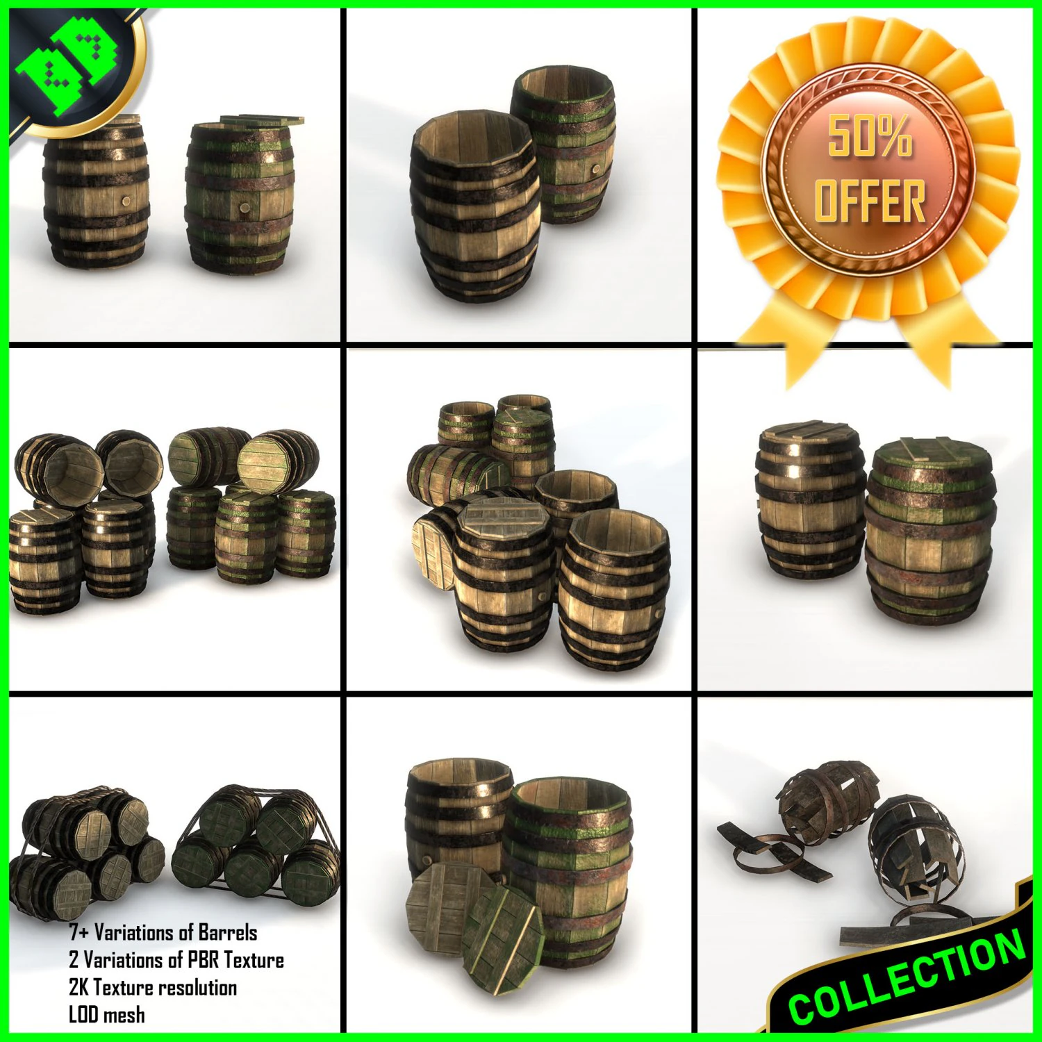 barrel ultimate pack 3D Model .c4d .max .obj .3ds .fbx .stl .blend