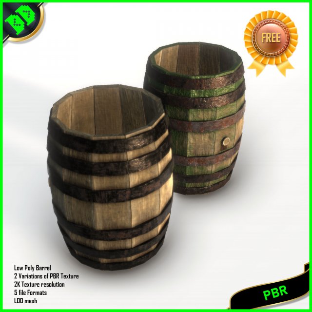 barrel open 3D Model .c4d .max .obj .3ds .fbx .stl .blend 
