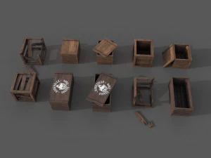 crates with lod 3D Model