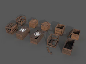 crates with lod 3D Model