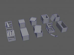 crates with lod 3D Model