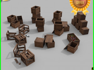 crates with lod 3D Model