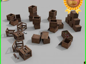 crates with lod 3D Model