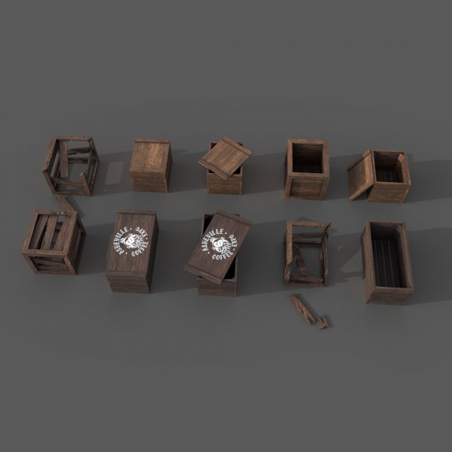 crates without lod Modèle 3D .c4d .max .obj .3ds .fbx .stl .blend 