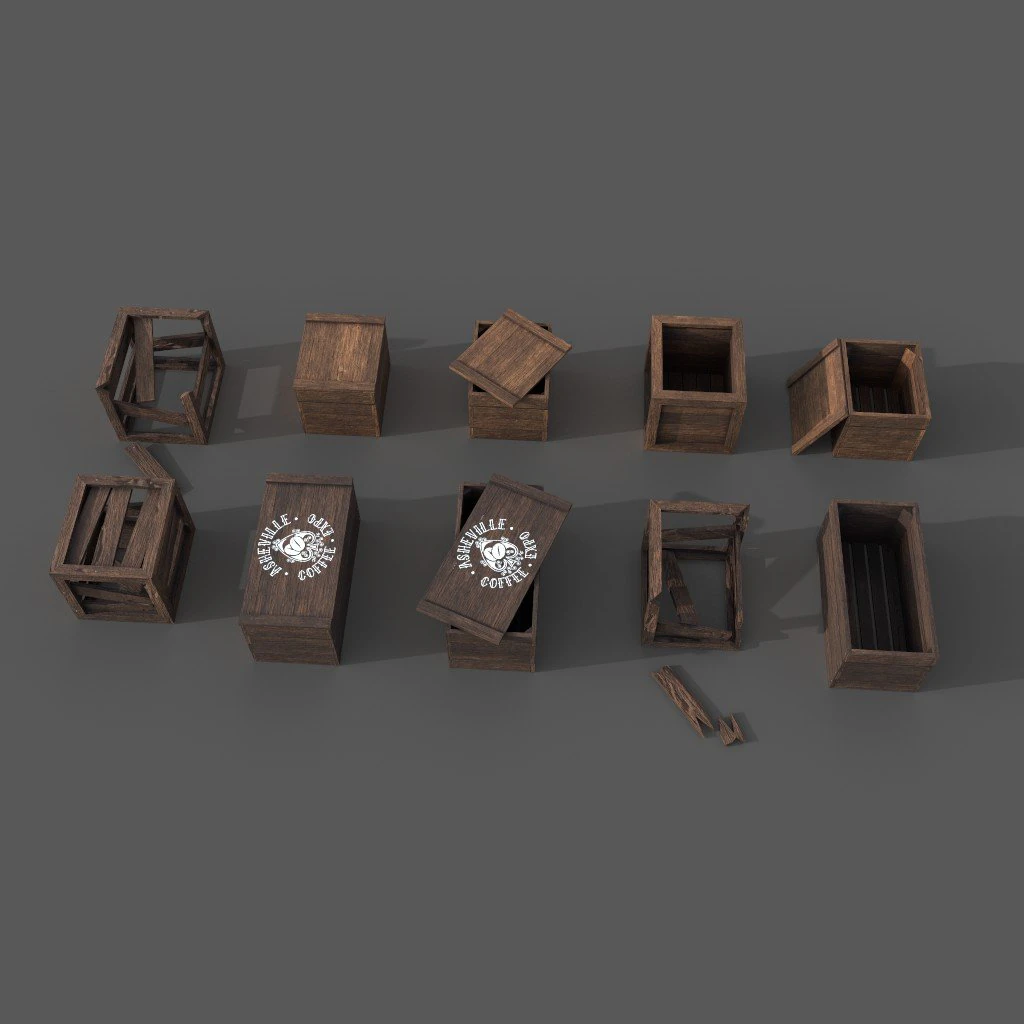 crates without lod 3D Model .c4d .max .obj .3ds .fbx .stl .blend 