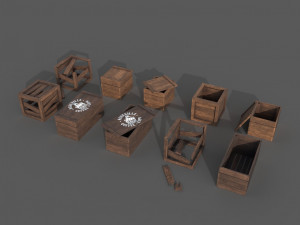crates without lod Modèle 3D