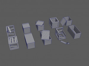 crates without lod Modèle 3D