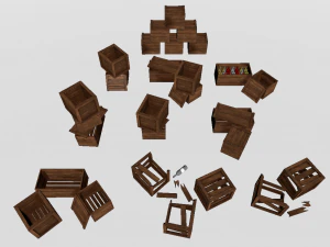 crates pack 3D Model