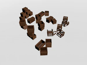 crates pack 3D Model