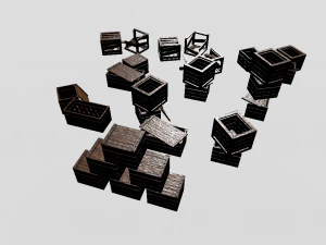 crates pack 3D Model