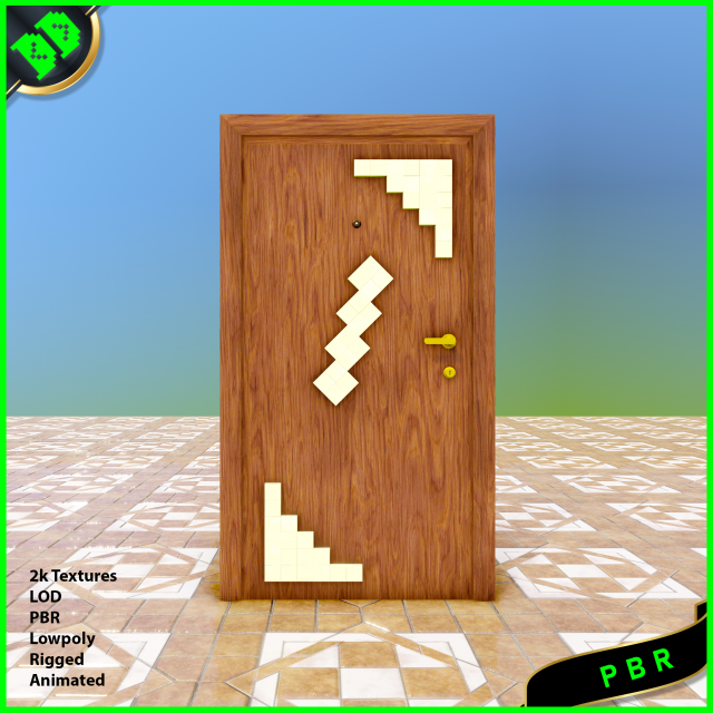 simple door 3Dモデル .c4d .max .obj .3ds .fbx .stl .blend 