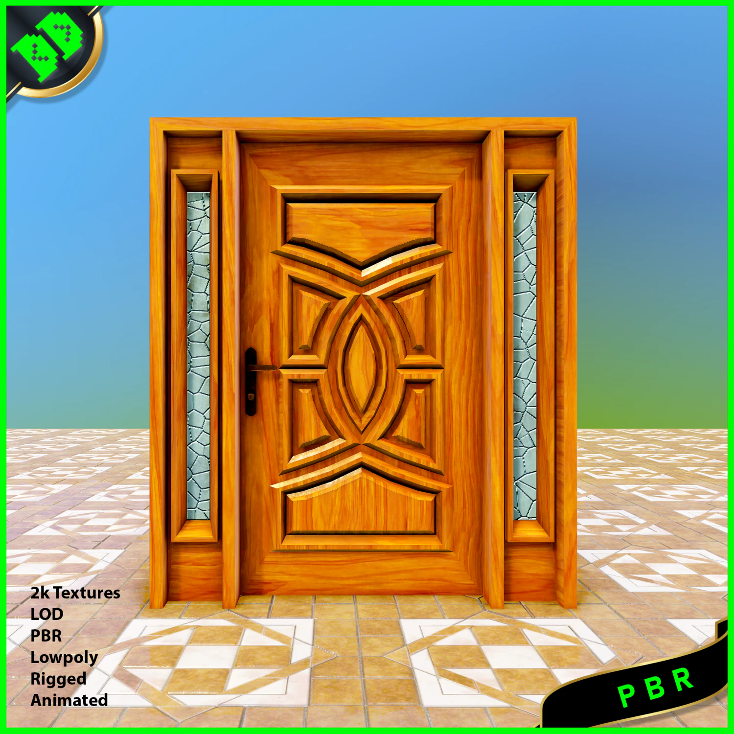 single door 3D Model .c4d .max .obj .3ds .fbx .stl .blend 