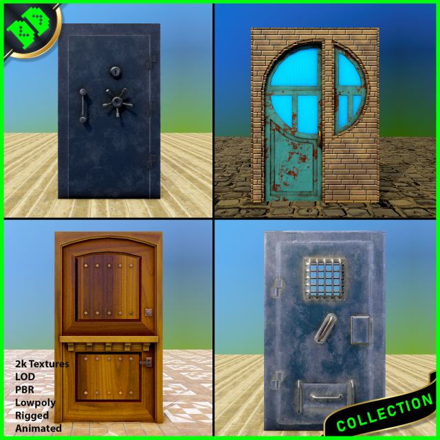 door pack - 2 Modèle 3D .c4d .max .obj .3ds .fbx .stl .blend 
