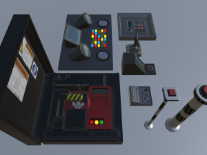 sci fi buttons levers and gears vol 1 Modelo 3D