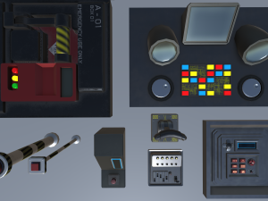 sci fi buttons levers and gears vol 1 Modelo 3D