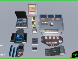 sci fi buttons levers and gears vol 2 3D 模型