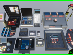 sci fi buttons levers and gear ultimate pack 3D 模型