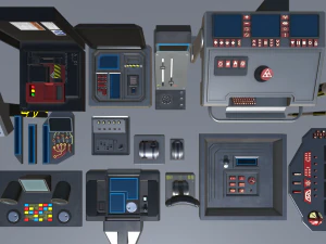 sci fi buttons levers and gear ultimate pack 3D Model