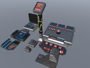 sci fi buttons levers and gear ultimate pack 3D 모델