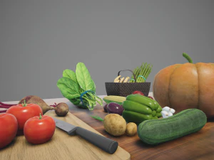 fruits and vegetables 3D Model