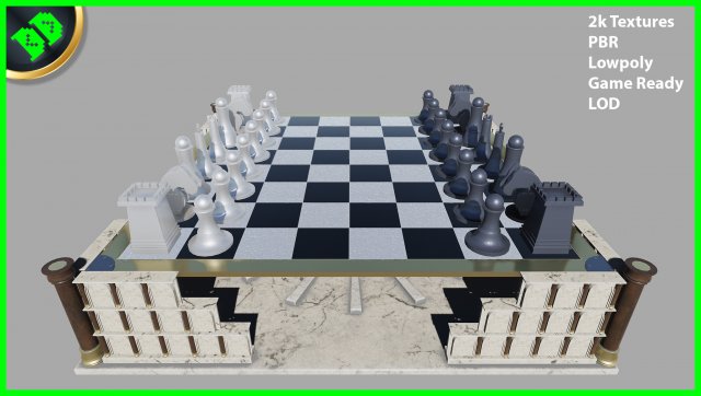 chess board gladiator 3D Model .c4d .max .obj .3ds .fbx .stl .blend 