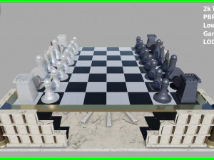 チェス盤の剣闘士 3Dモデル