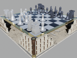 chess board gladiator 3D Model