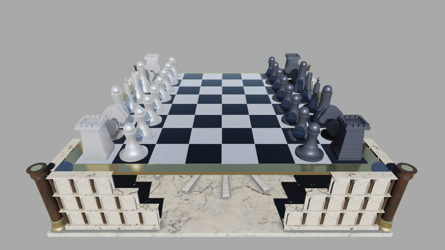 Chess Pieces Board Open Ready To Play 3D Model in Board Games 3DExport