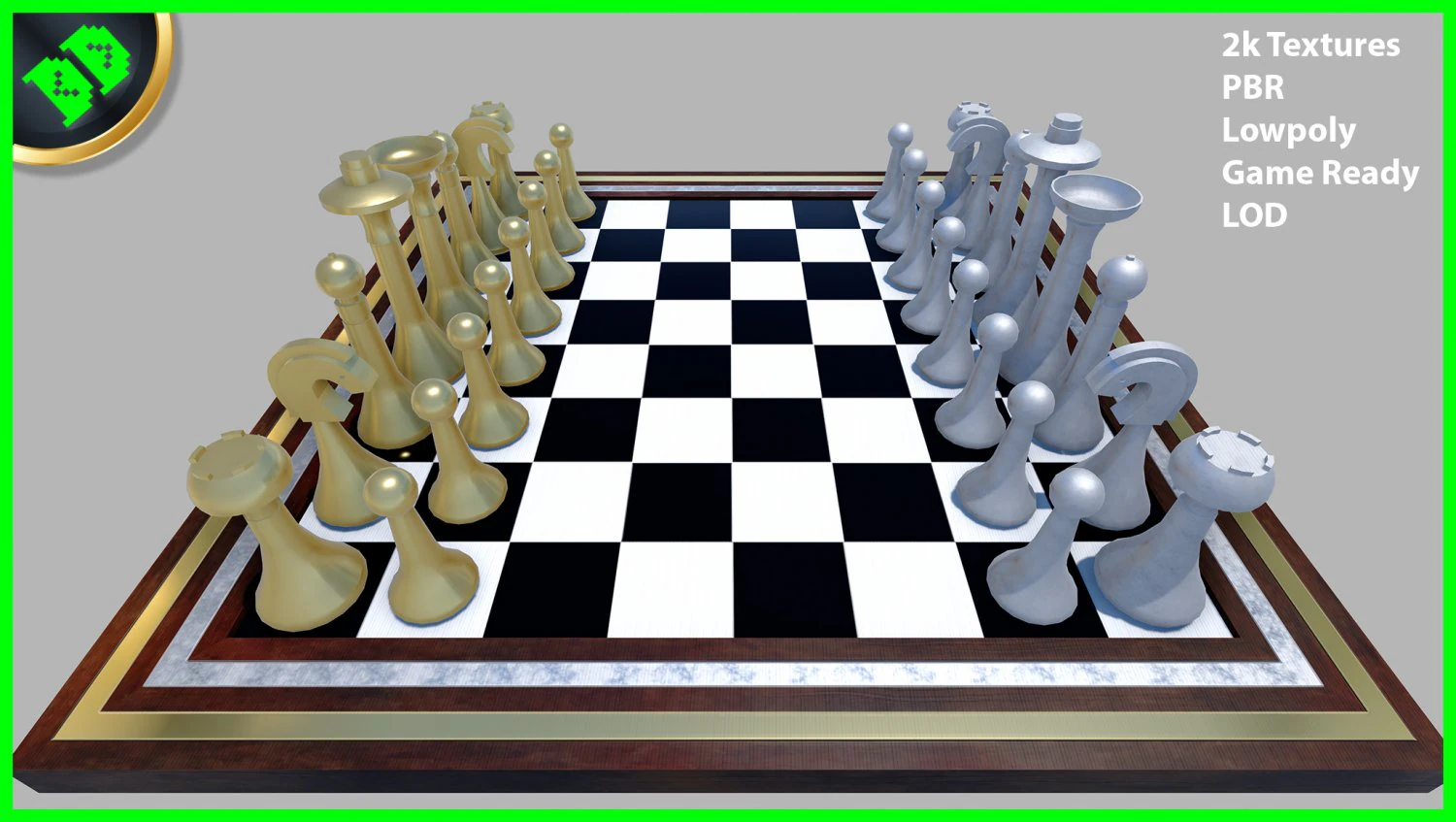 chess board simple 3D Model .c4d .max .obj .3ds .fbx .stl .blend 
