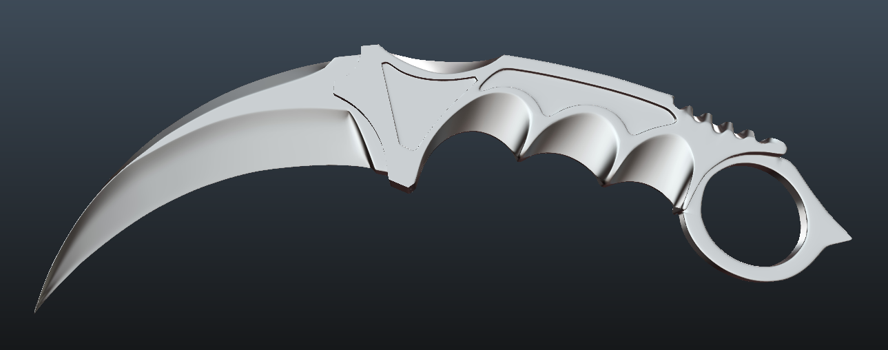 klient etc Shaded karambit knife 3D Print Model in Game Accessories 3DExport