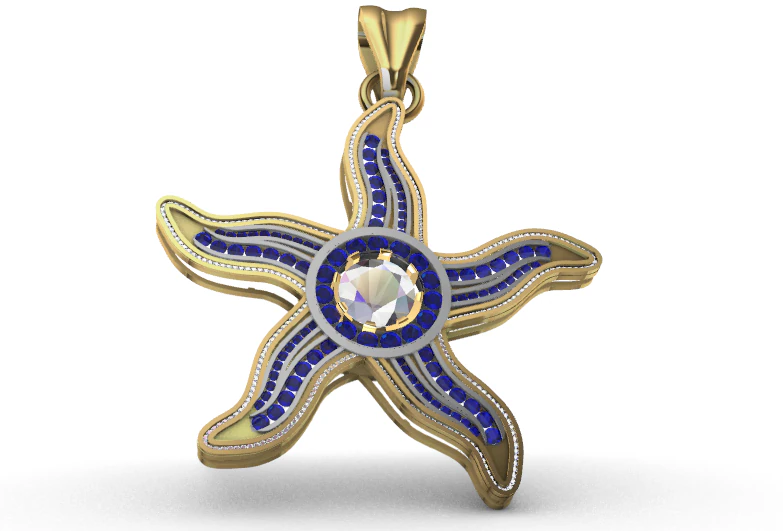 starfish pendant 3D Model .c4d .max .obj .3ds .fbx .stl .blend 