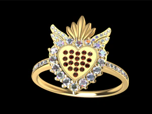 heart and skull ring 3D Print Model