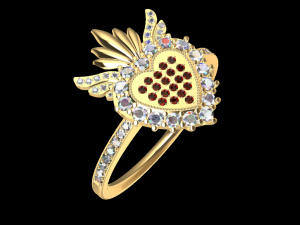 heart and skull ring Modello di stampa 3D