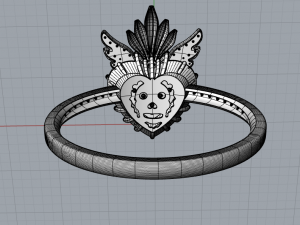 heart and skull ring Modello di stampa 3D