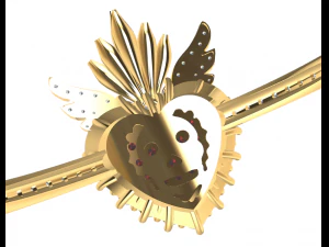 heart and skull ring 3D Print Model