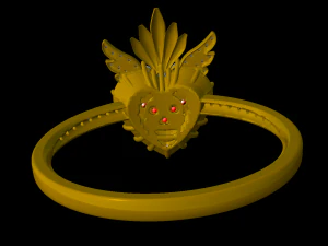 heart and skull ring 3D Print Model