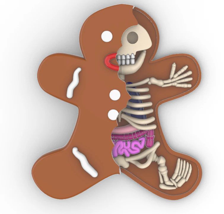 Gingerbread man 3D Print Model .c4d .max .obj .3ds .fbx .stl .blend 