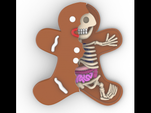 gingerbread man skull 3Dプリントモデル