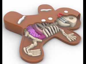 gingerbread man skull Modèles 3D en vedette