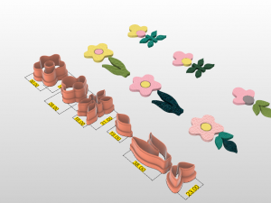 polymer clay cutter in the shape of flowering plants 3D Print Model