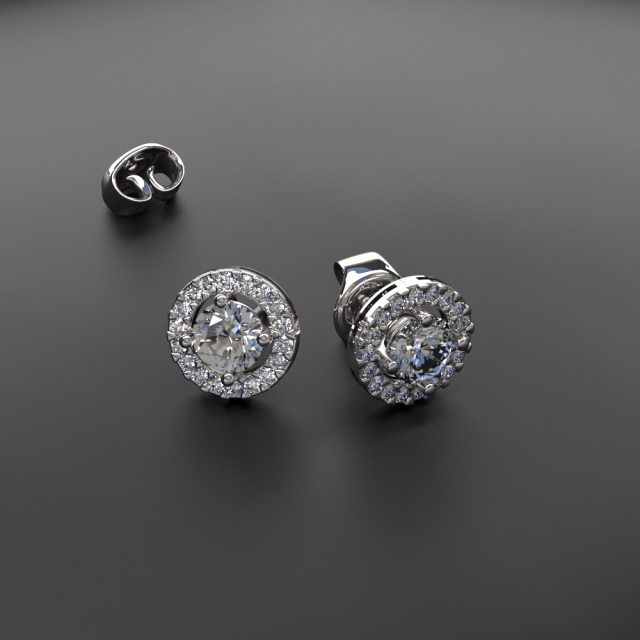 saturn stud earrings 18 accents 3D-printmodel .c4d .max .obj .3ds .fbx .stl .blend 